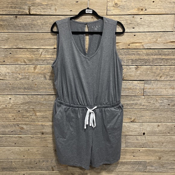 Lane Bryant Pants - LANE‎ BRYANT "LIVI" ROMPER - SIZE 18/20 - CHARCOAL HEATHER GRAY - ELASTIC WAIST
